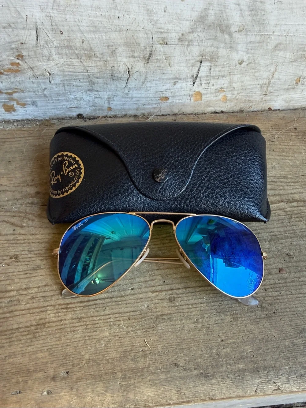 Ray-Ban Aviator Sunglasses - Blue Mirrored Lenses